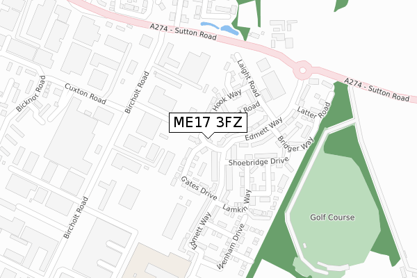 ME17 3FZ map - large scale - OS Open Zoomstack (Ordnance Survey)
