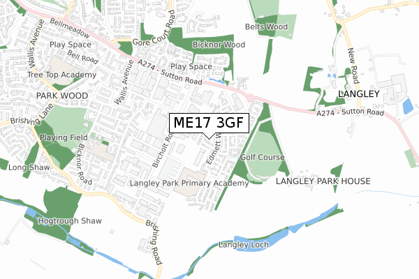 ME17 3GF map - small scale - OS Open Zoomstack (Ordnance Survey)