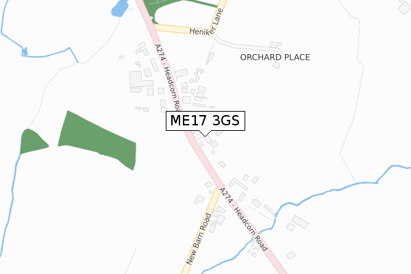 ME17 3GS map - large scale - OS Open Zoomstack (Ordnance Survey)