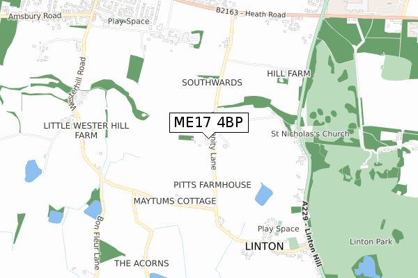 ME17 4BP map - small scale - OS Open Zoomstack (Ordnance Survey)