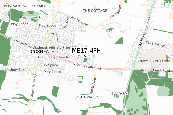 ME17 4FH map - small scale - OS Open Zoomstack (Ordnance Survey)