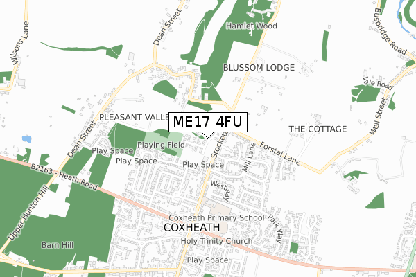 ME17 4FU map - small scale - OS Open Zoomstack (Ordnance Survey)