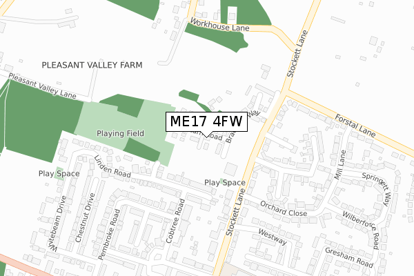 ME17 4FW map - large scale - OS Open Zoomstack (Ordnance Survey)