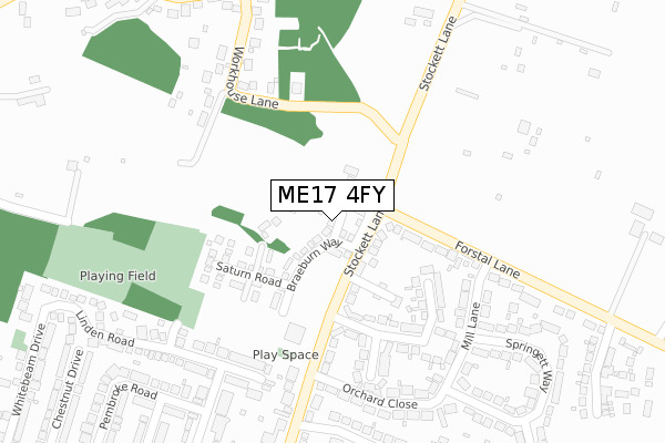 ME17 4FY map - large scale - OS Open Zoomstack (Ordnance Survey)