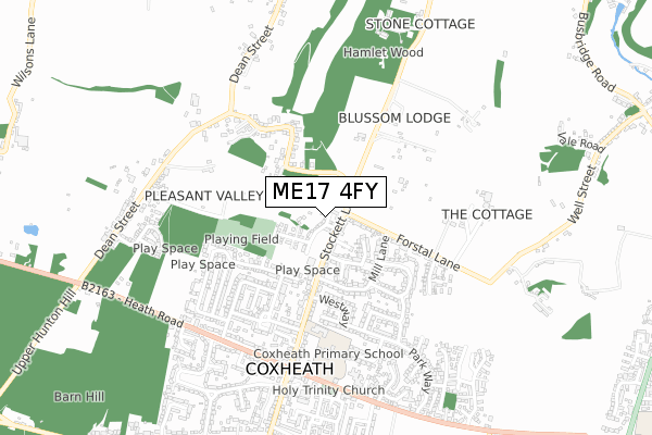 ME17 4FY map - small scale - OS Open Zoomstack (Ordnance Survey)