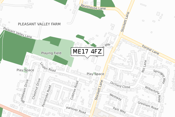 ME17 4FZ map - large scale - OS Open Zoomstack (Ordnance Survey)