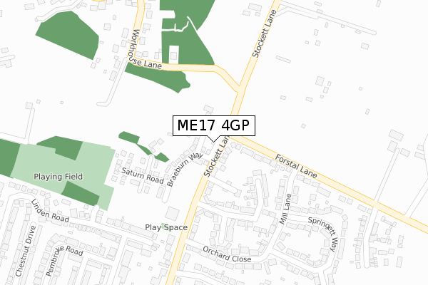 ME17 4GP map - large scale - OS Open Zoomstack (Ordnance Survey)