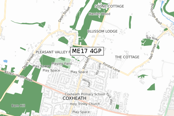 ME17 4GP map - small scale - OS Open Zoomstack (Ordnance Survey)