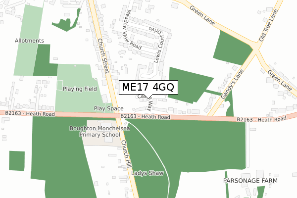 ME17 4GQ map - large scale - OS Open Zoomstack (Ordnance Survey)