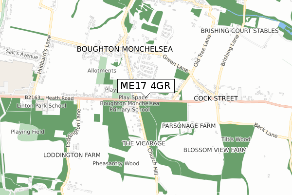 ME17 4GR map - small scale - OS Open Zoomstack (Ordnance Survey)