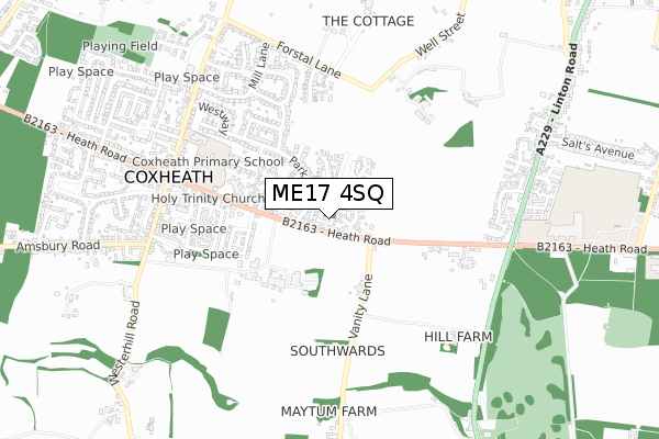 ME17 4SQ map - small scale - OS Open Zoomstack (Ordnance Survey)