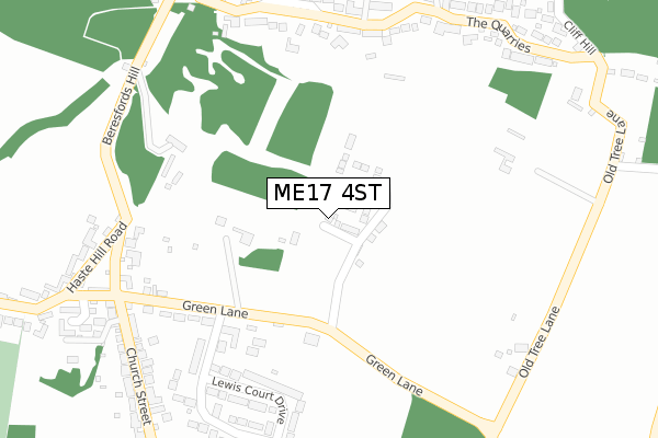 ME17 4ST map - large scale - OS Open Zoomstack (Ordnance Survey)