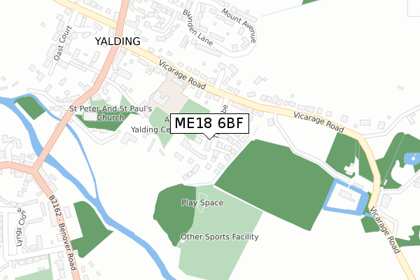 ME18 6BF map - large scale - OS Open Zoomstack (Ordnance Survey)
