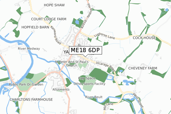ME18 6DP map - small scale - OS Open Zoomstack (Ordnance Survey)