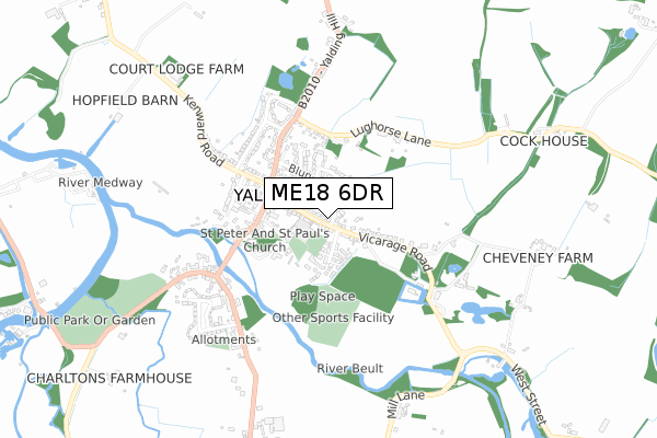 ME18 6DR map - small scale - OS Open Zoomstack (Ordnance Survey)