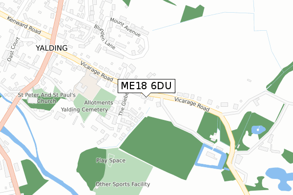 ME18 6DU map - large scale - OS Open Zoomstack (Ordnance Survey)