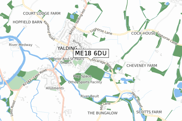 ME18 6DU map - small scale - OS Open Zoomstack (Ordnance Survey)