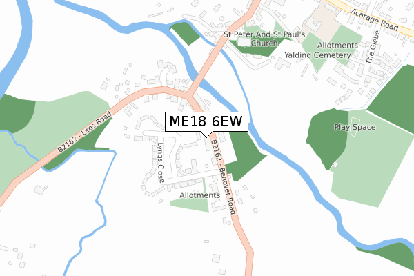 ME18 6EW map - large scale - OS Open Zoomstack (Ordnance Survey)