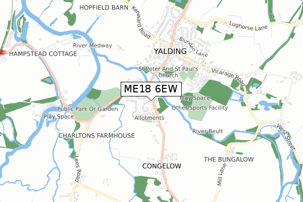 ME18 6EW map - small scale - OS Open Zoomstack (Ordnance Survey)