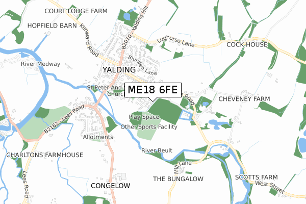 ME18 6FE map - small scale - OS Open Zoomstack (Ordnance Survey)