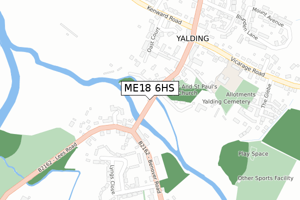 ME18 6HS map - large scale - OS Open Zoomstack (Ordnance Survey)