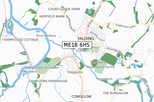 ME18 6HS map - small scale - OS Open Zoomstack (Ordnance Survey)