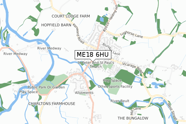 ME18 6HU map - small scale - OS Open Zoomstack (Ordnance Survey)