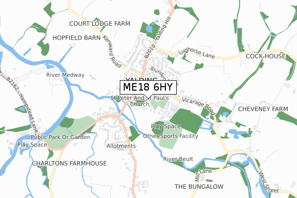 ME18 6HY map - small scale - OS Open Zoomstack (Ordnance Survey)