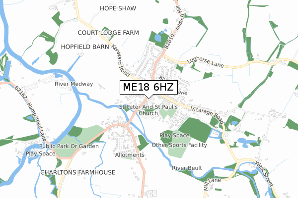 ME18 6HZ map - small scale - OS Open Zoomstack (Ordnance Survey)