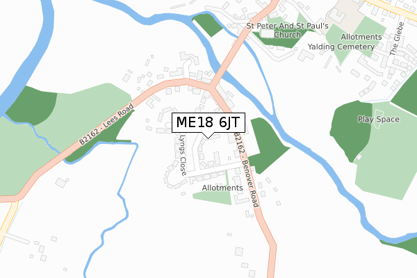 ME18 6JT map - large scale - OS Open Zoomstack (Ordnance Survey)