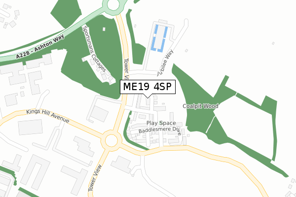 ME19 4SP map - large scale - OS Open Zoomstack (Ordnance Survey)