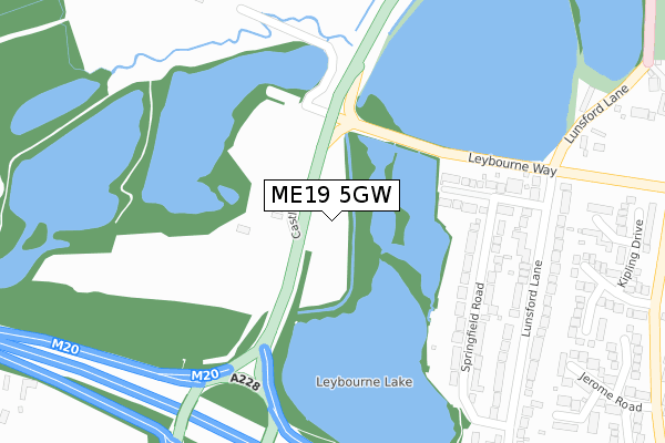 ME19 5GW map - large scale - OS Open Zoomstack (Ordnance Survey)