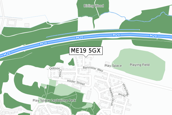 ME19 5GX map - large scale - OS Open Zoomstack (Ordnance Survey) ME19 5GX map - large scale - OS Open Zoomstack (Ordnance Survey)