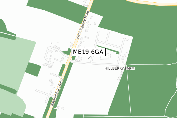 ME19 6GA map - large scale - OS Open Zoomstack (Ordnance Survey)
