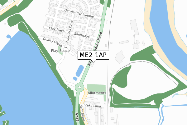 ME2 1AP map - large scale - OS Open Zoomstack (Ordnance Survey)