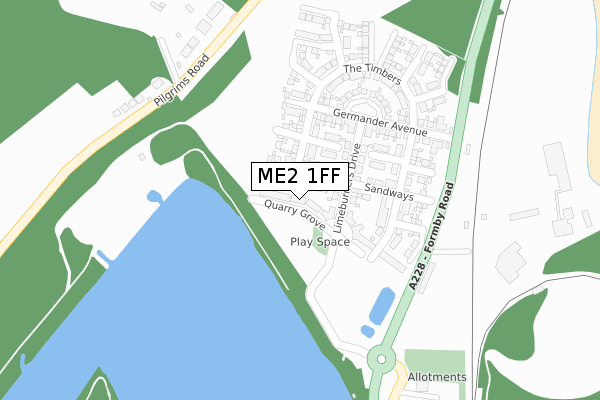 ME2 1FF map - large scale - OS Open Zoomstack (Ordnance Survey)