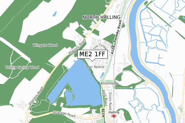 ME2 1FF map - small scale - OS Open Zoomstack (Ordnance Survey)