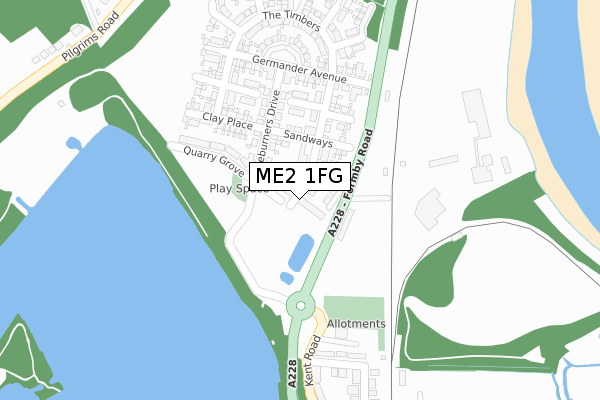 ME2 1FG map - large scale - OS Open Zoomstack (Ordnance Survey)