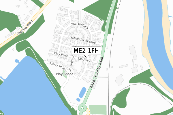 ME2 1FH map - large scale - OS Open Zoomstack (Ordnance Survey)