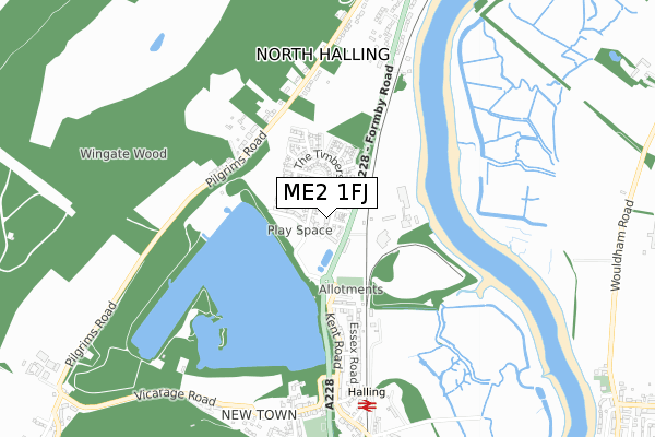 ME2 1FJ map - small scale - OS Open Zoomstack (Ordnance Survey)