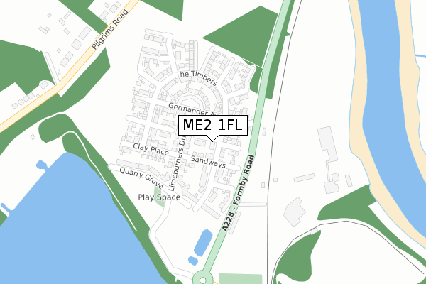 ME2 1FL map - large scale - OS Open Zoomstack (Ordnance Survey)