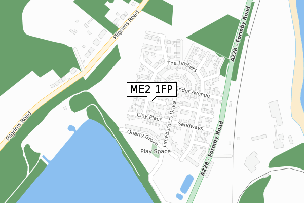 ME2 1FP map - large scale - OS Open Zoomstack (Ordnance Survey)