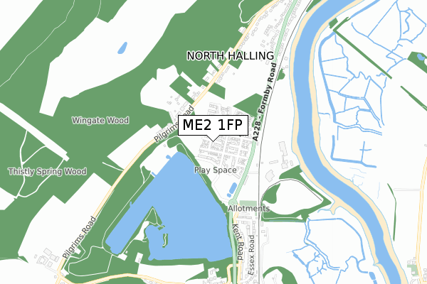 ME2 1FP map - small scale - OS Open Zoomstack (Ordnance Survey)