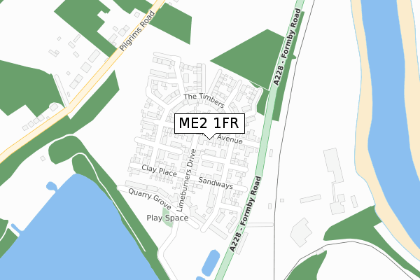 ME2 1FR map - large scale - OS Open Zoomstack (Ordnance Survey)