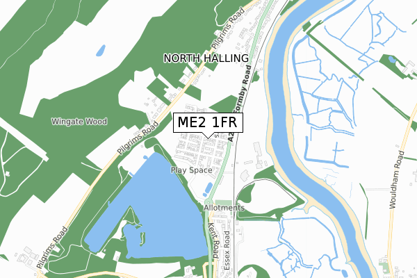 ME2 1FR map - small scale - OS Open Zoomstack (Ordnance Survey)