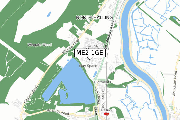 ME2 1GE map - small scale - OS Open Zoomstack (Ordnance Survey)