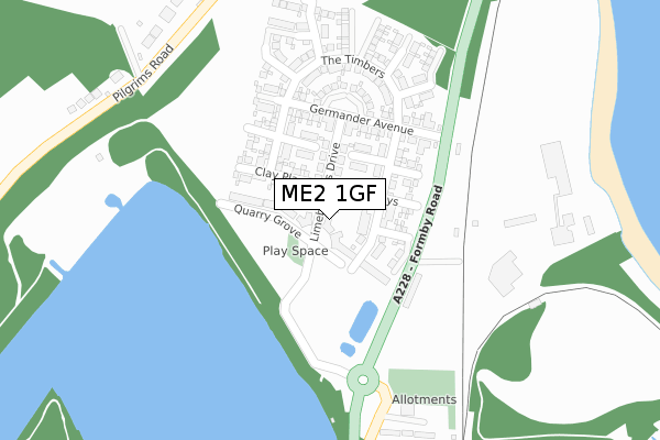 ME2 1GF map - large scale - OS Open Zoomstack (Ordnance Survey)