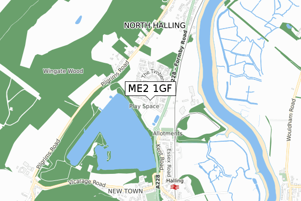 ME2 1GF map - small scale - OS Open Zoomstack (Ordnance Survey)