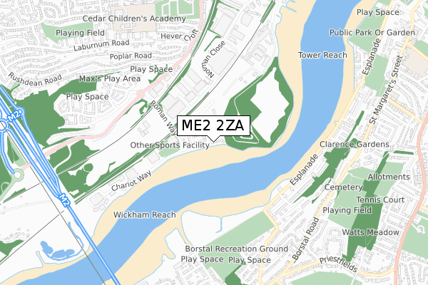 ME2 2ZA map - small scale - OS Open Zoomstack (Ordnance Survey) ME2 2ZA map - small scale - OS Open Zoomstack (Ordnance Survey)