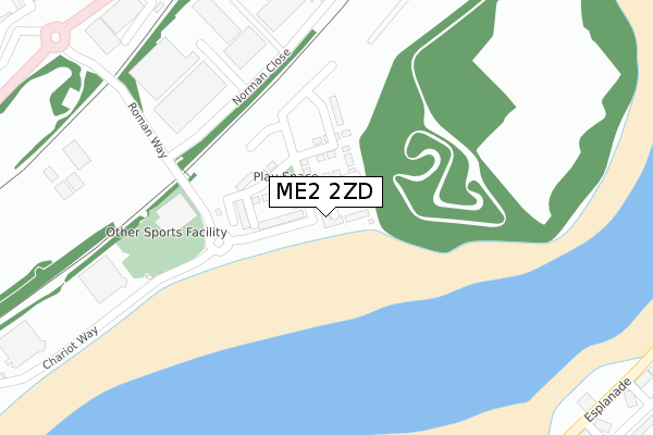 ME2 2ZD map - large scale - OS Open Zoomstack (Ordnance Survey)